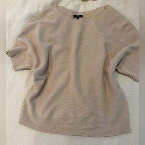 Quince Lightweight Cotton Cashmere Link Stitch Dolman Sweater Women’s M Oatmeal